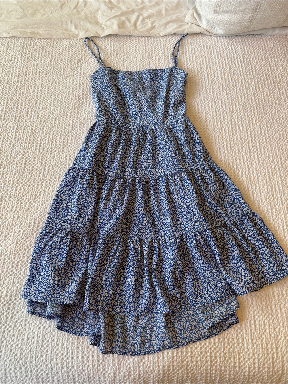 Princess Polly Blue Floral Tiered Dress